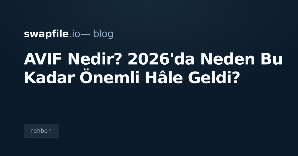 AVIF Nedir? 2026'da Neden Bu Kadar Önemli Hâle Geldi?